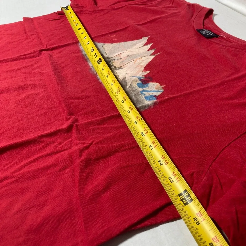 Vintage Polo Ralph Lauren Sunset Key Sailing Boat t-shirt Red Men's Size XL Rare